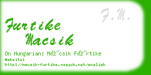 furtike macsik business card